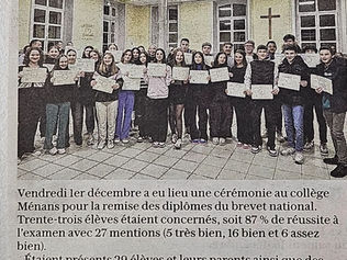 Remise des diplômes du brevet national
