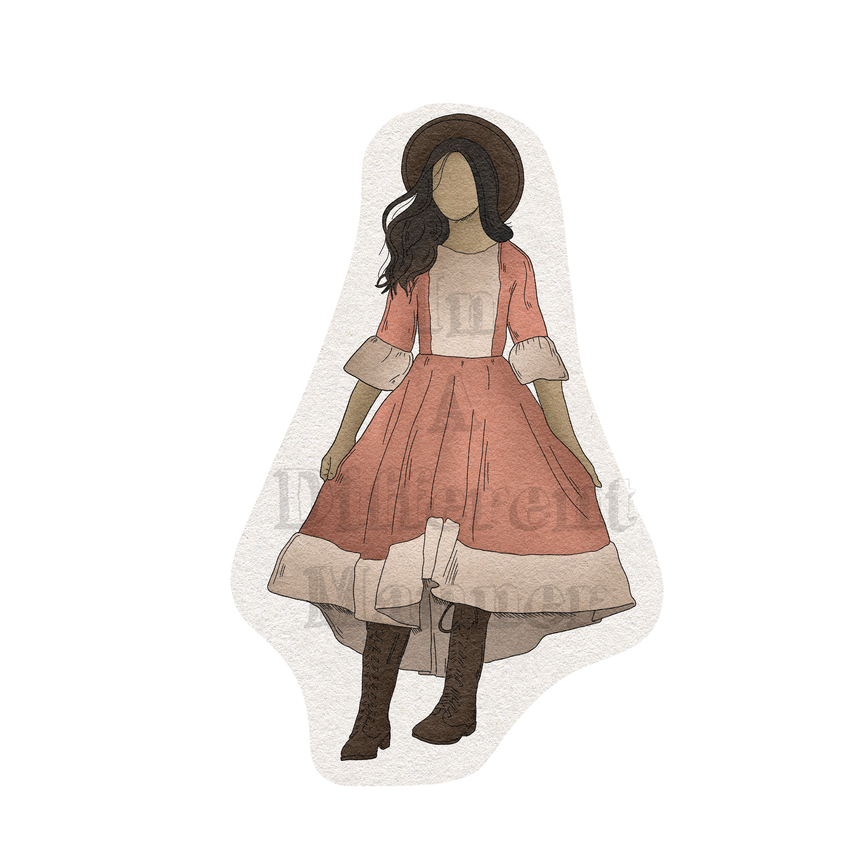 Coral Dress Sticker