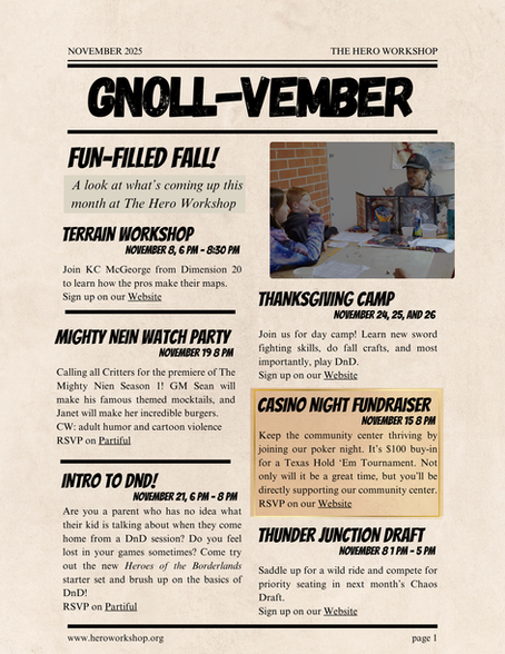 Gnoll-vember Newsletter