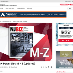 Presenting the 2025 NJBIZ Law Power List: Featuring Calvin Souder