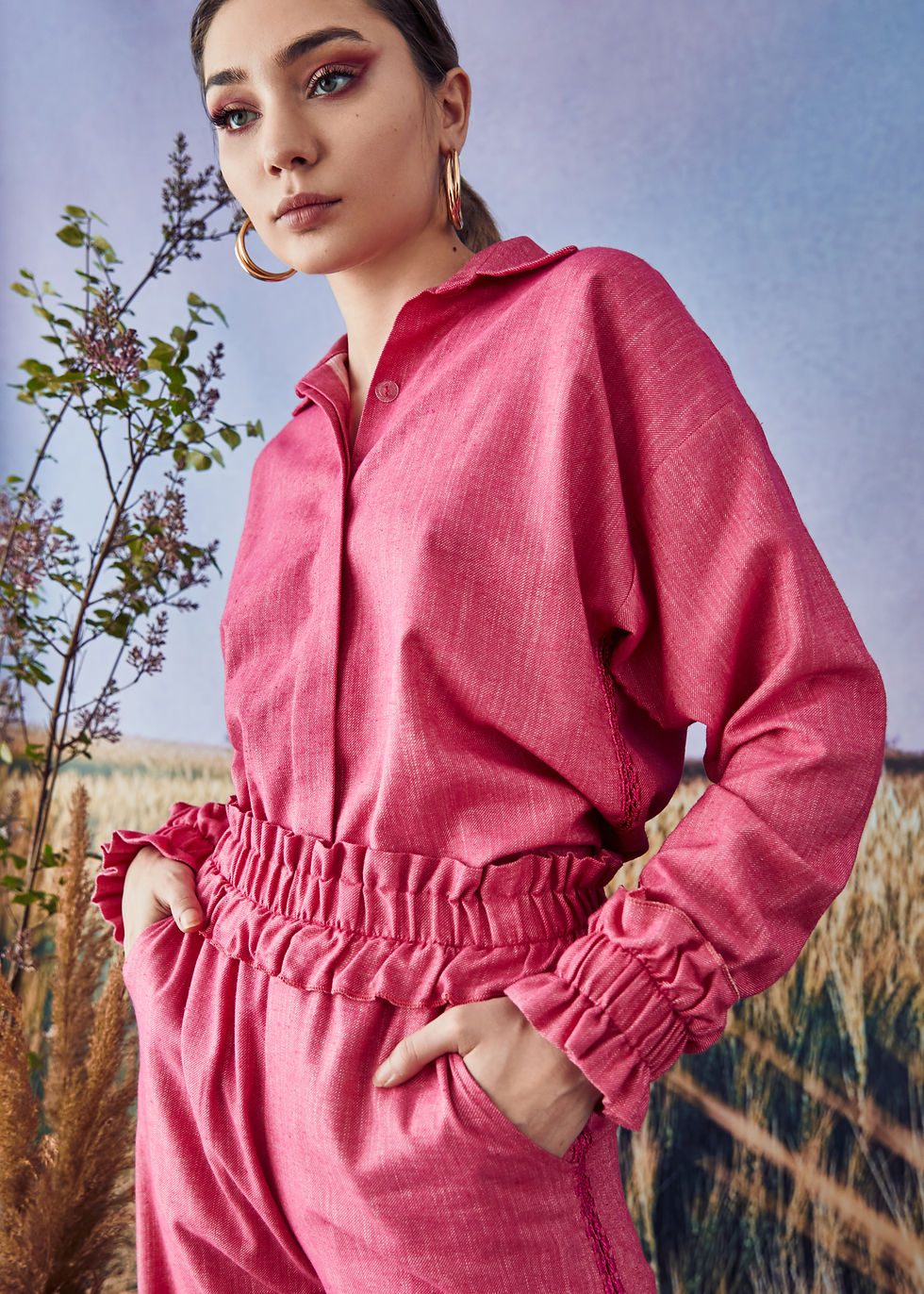 Thumbnail: BLOOM LINE - FUCHSIA  OVERSIZE SHIRT