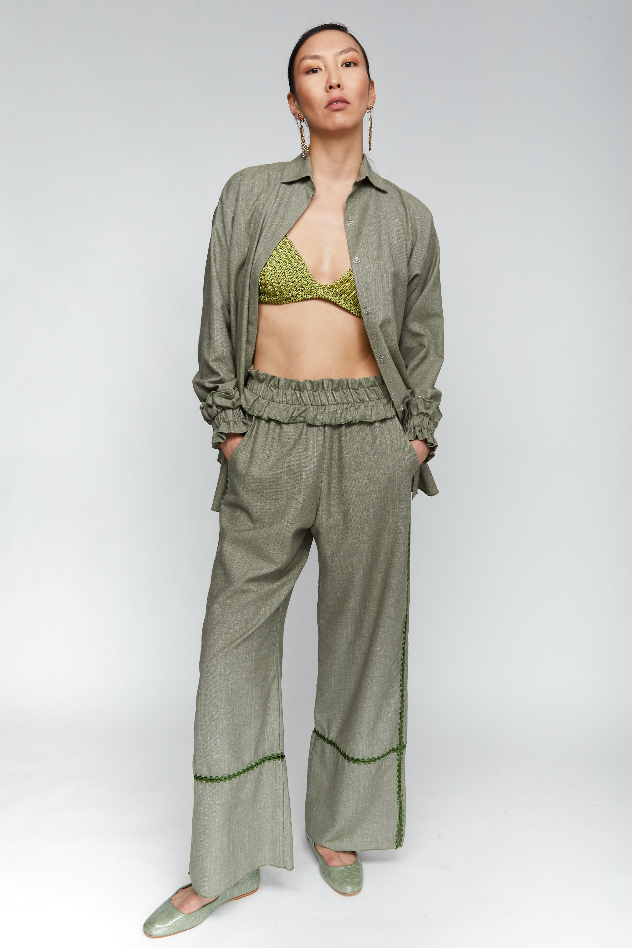 BLOOM LINE - OLIVE PANTS