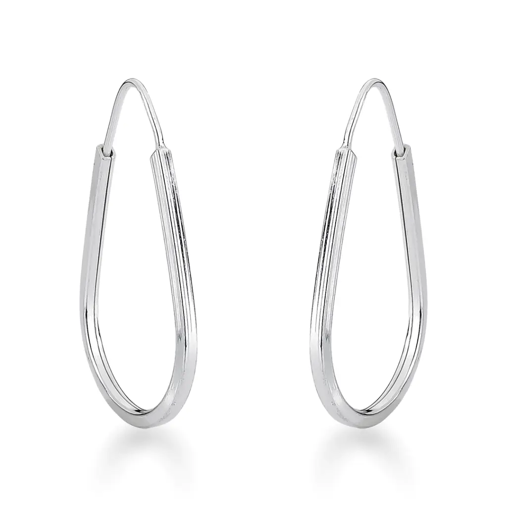 Brinco Gota de Prata 2,8cm Fio Quadrado