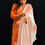 Thumbnail: Orange Floral Hand-Embroidered Cotton Kurti Set with Dupatta