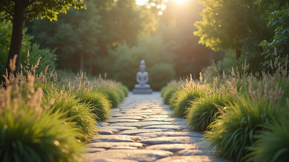 Augenblickaufnahme eines ruhigen Meditationsplatzes mit Kerzen und Pflanzen
