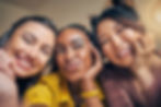 selfie-friends-women-happy-relax-bond-living-room-home-together-weekend-portrait-smile-peo