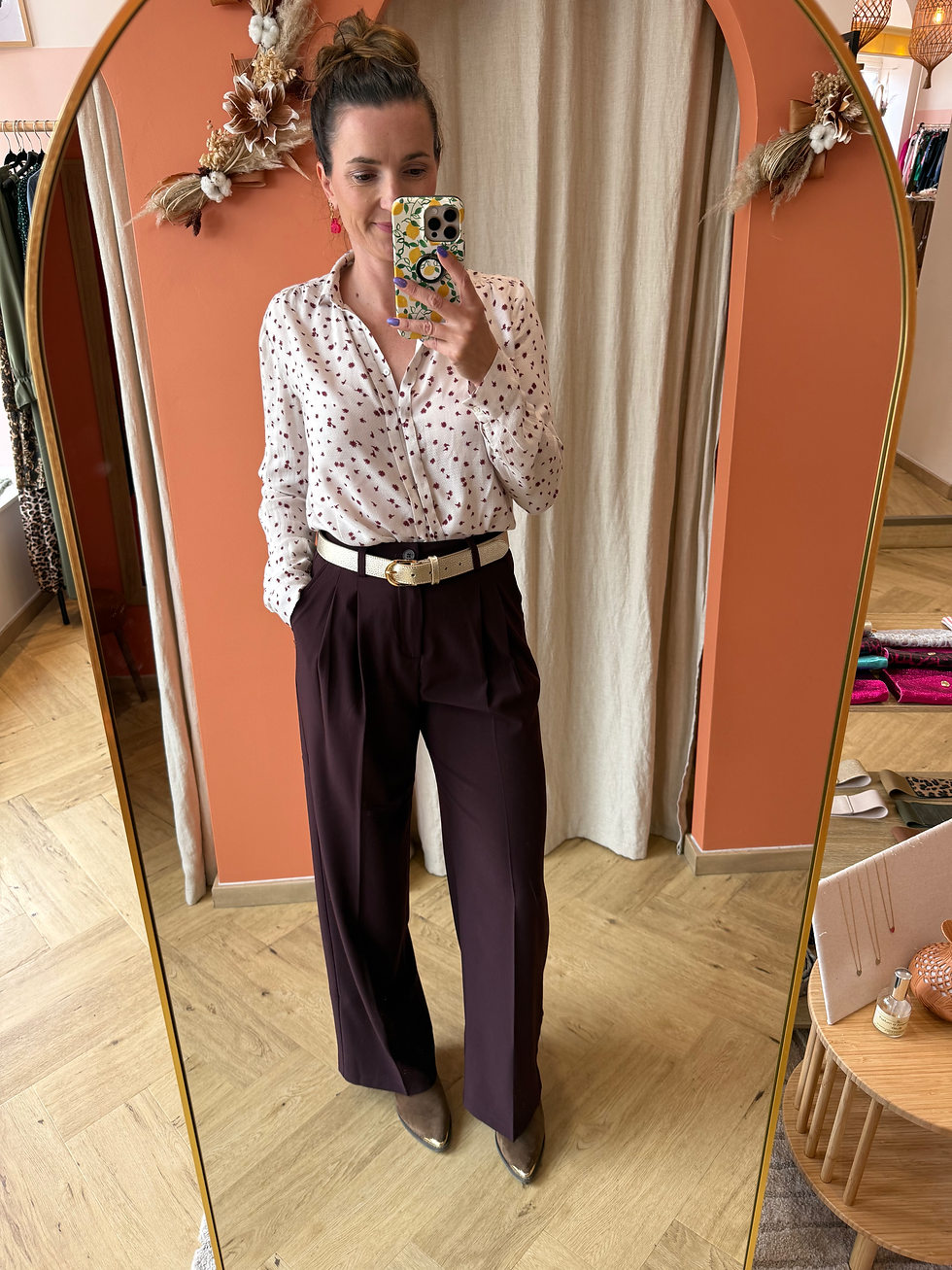 Miniature : Pantalon costume bordeaux