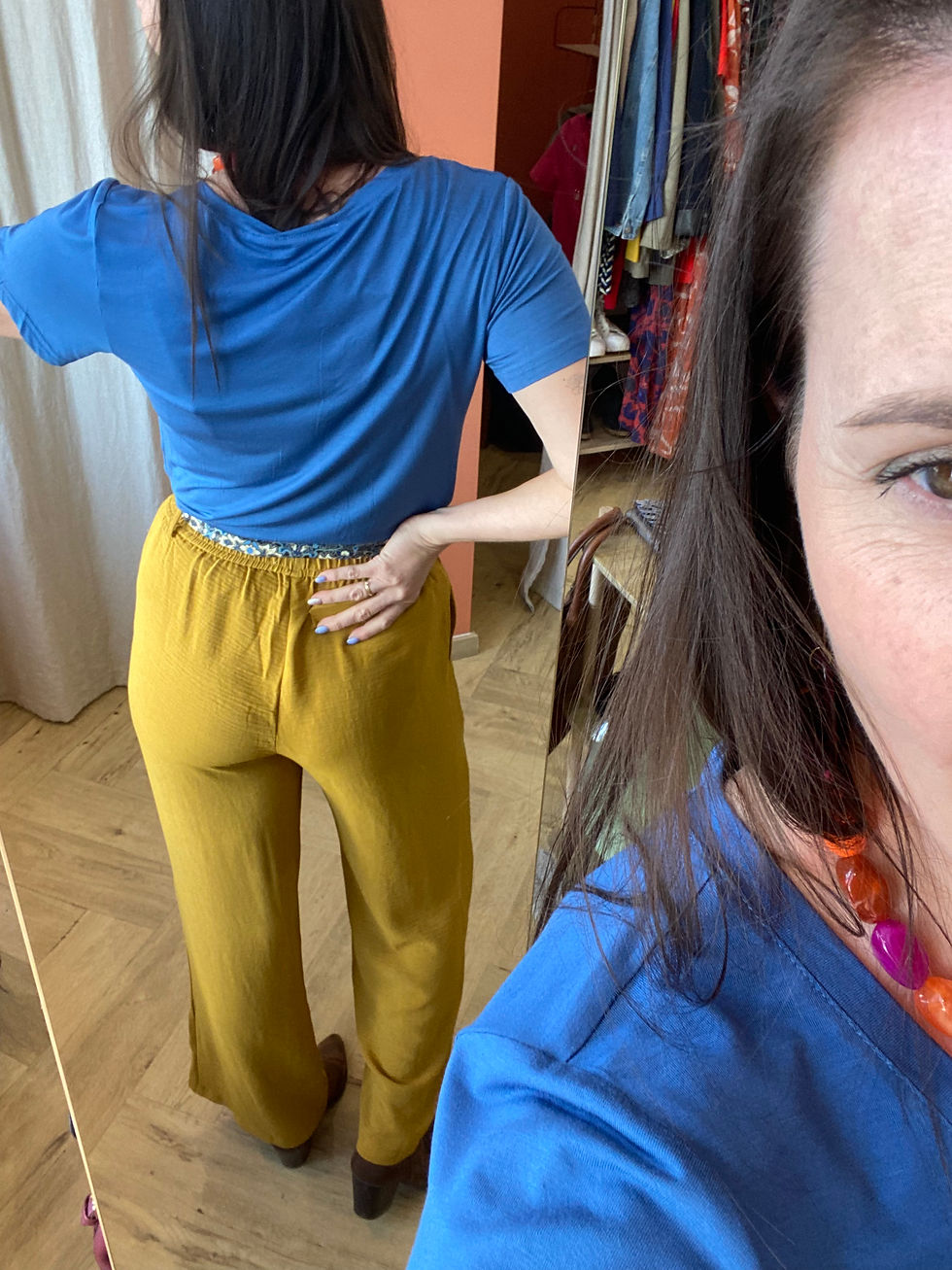 Miniature : Pantalon fluide moutarde