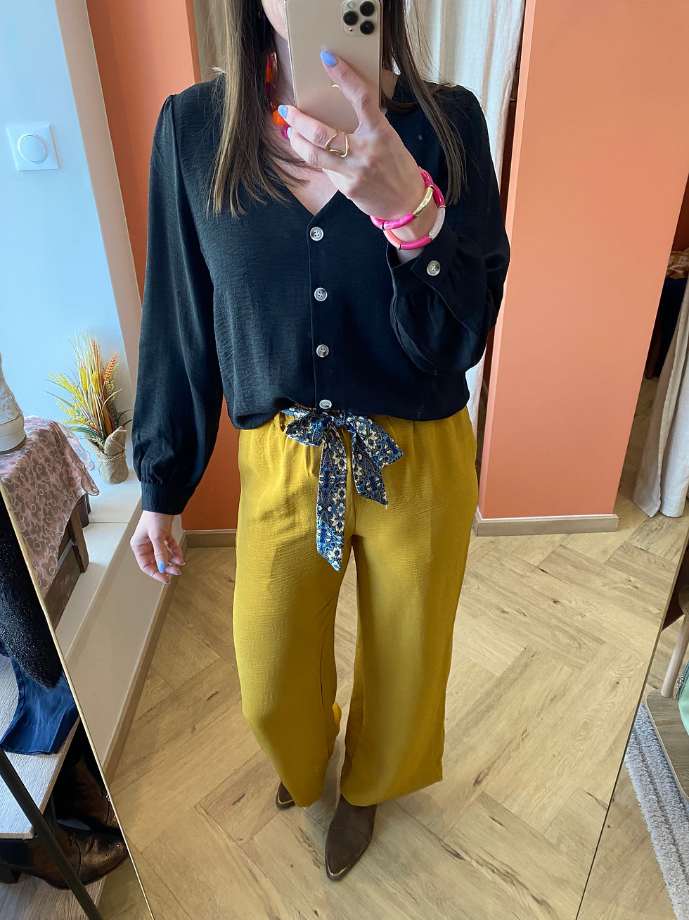 Miniature : Pantalon fluide moutarde
