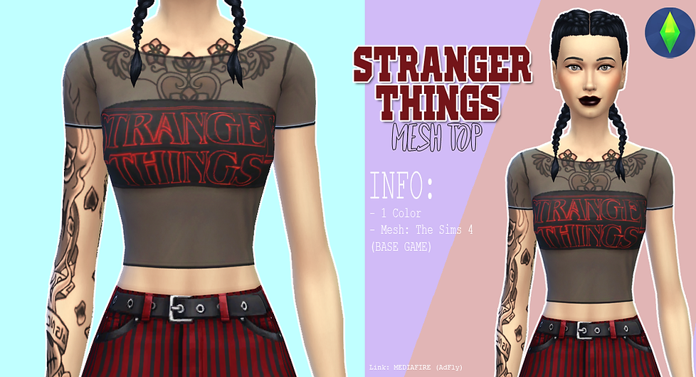 Cc Maxis Match Stranger Things Mesh Top Kass