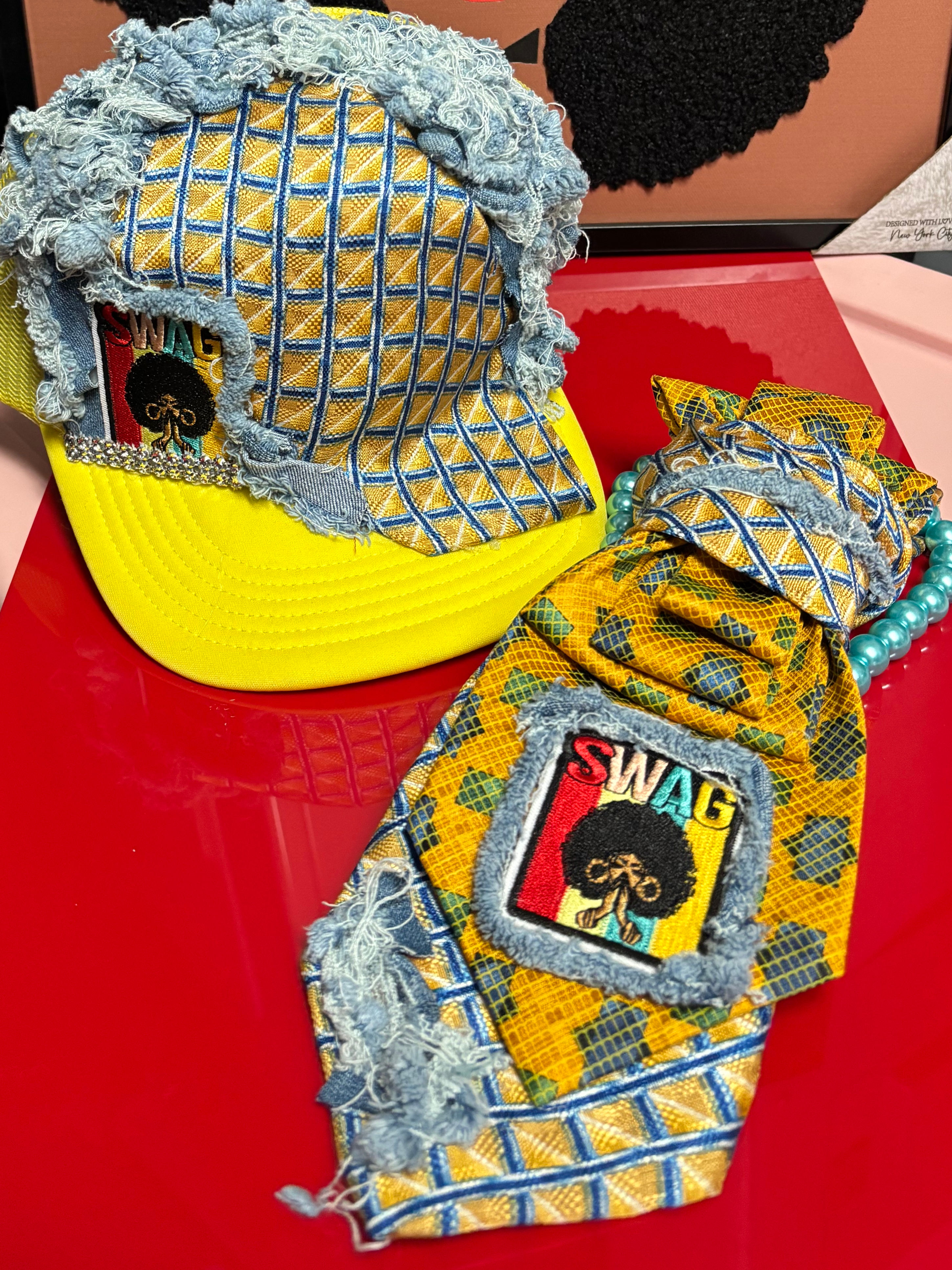 SWAG trucker hat and tie set