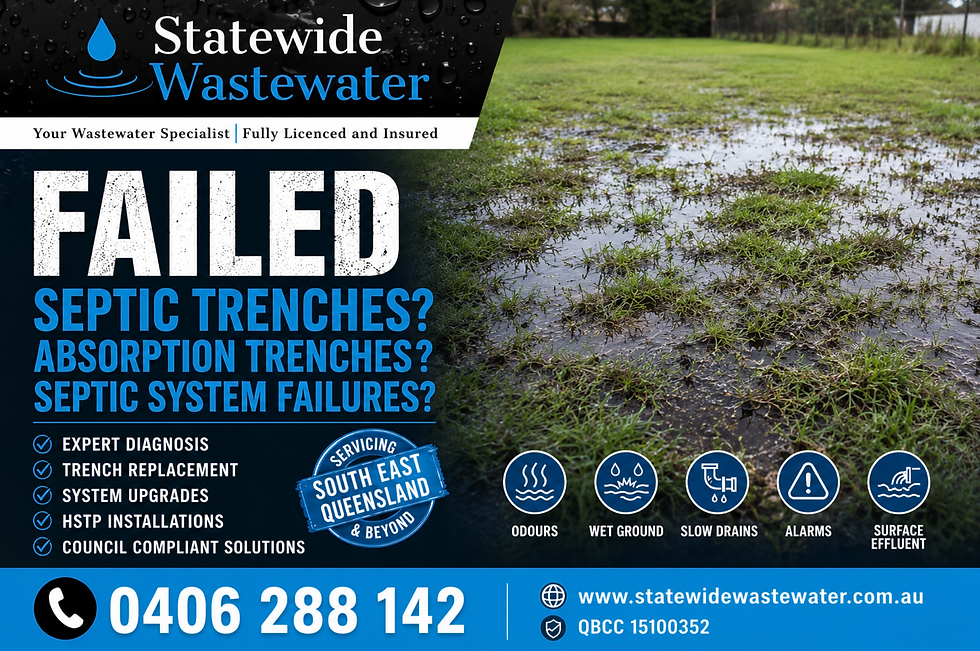 Failed Septic Trenches, Absorption Trenches and Septic System Failures in Queensland