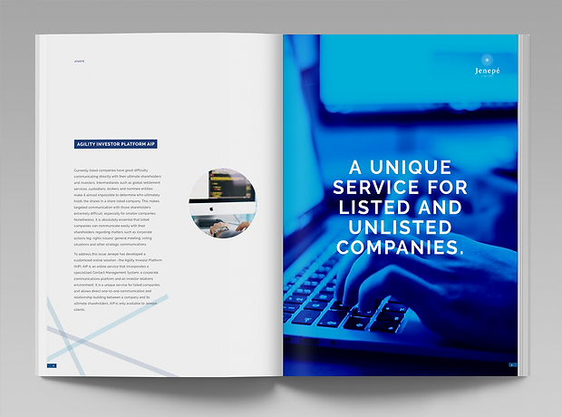 Jenepé brochure internal spread - minhdesigns - graphic design by Minh