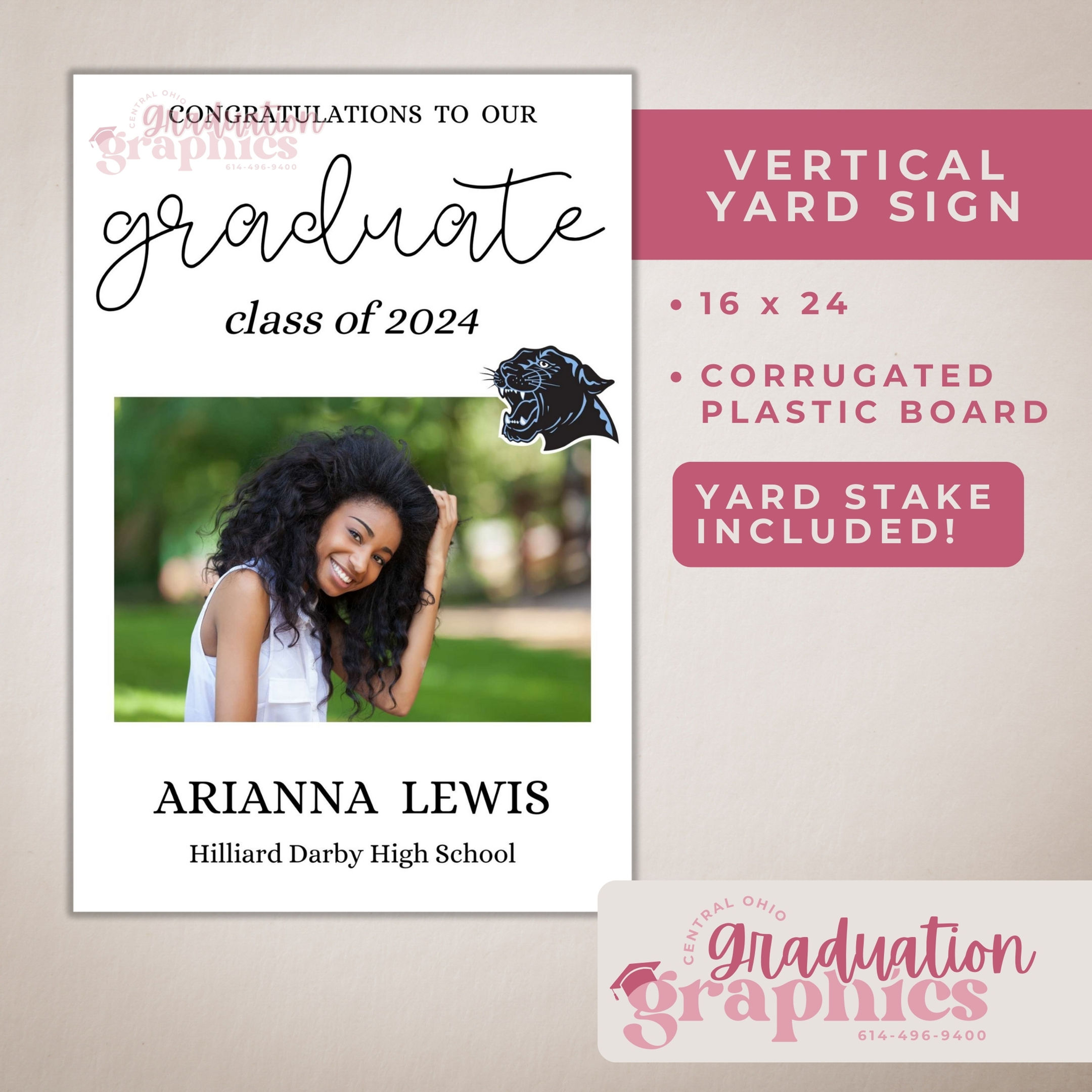 Cute Graduate Vertical Yard Sign
