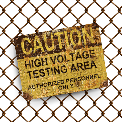 Caution High Voltage Testing Area (12
