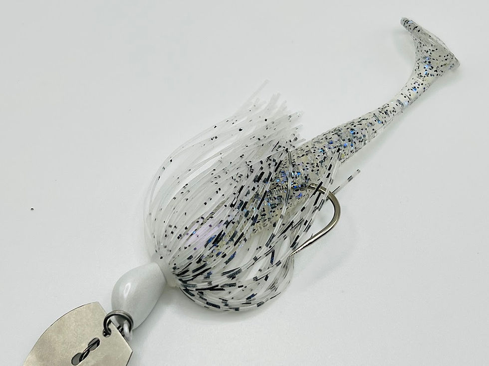 Thumbnail: Elite Vibrating Bladed Jig Blue Shad 2-Pack with trailers