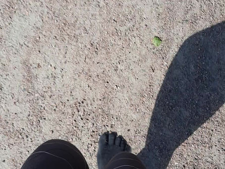 Utan skor runt tjärnen