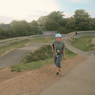 Skaters at Little Stoke Pump Track