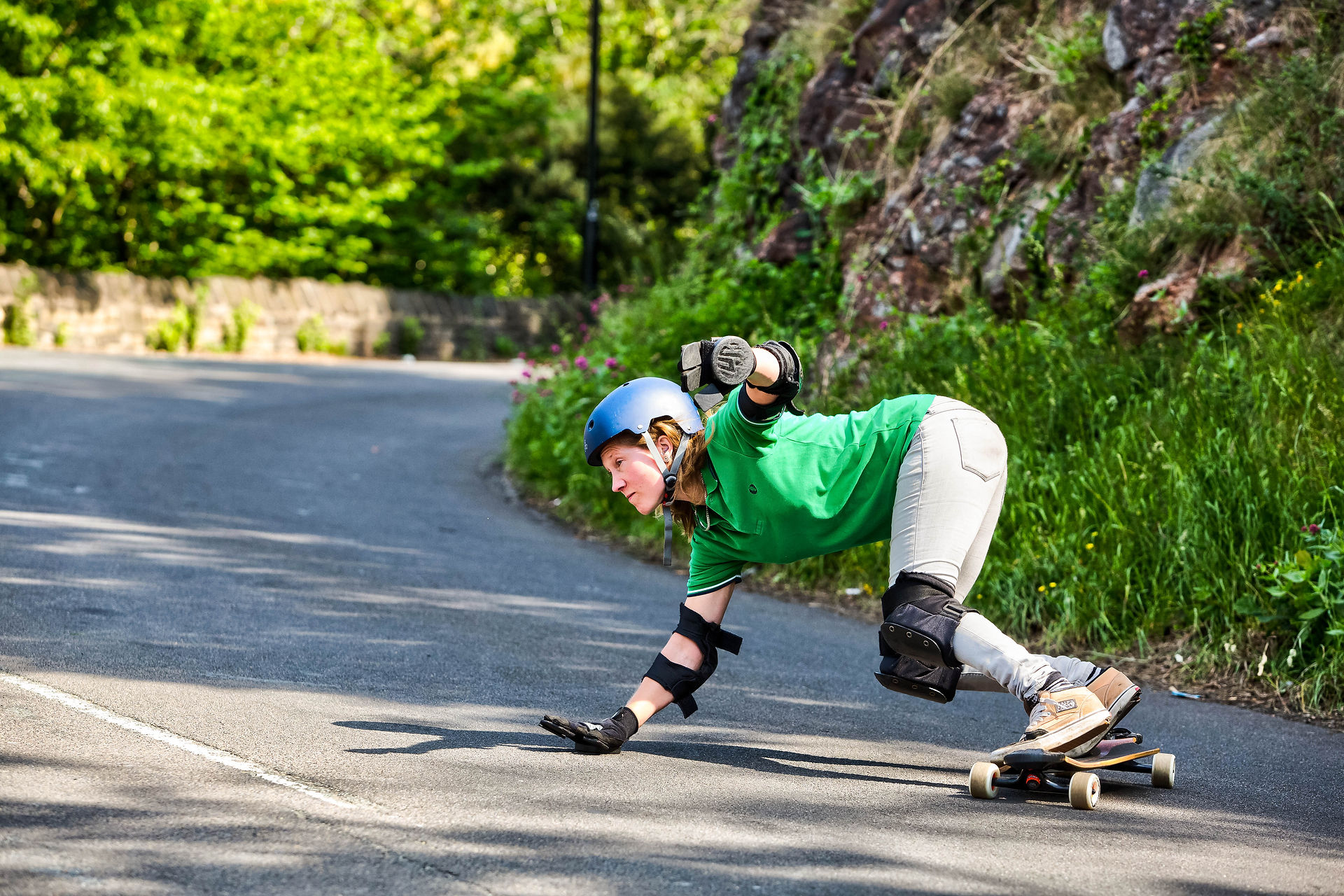 Lady sliding