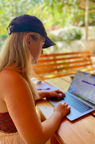 Danielle at laptop