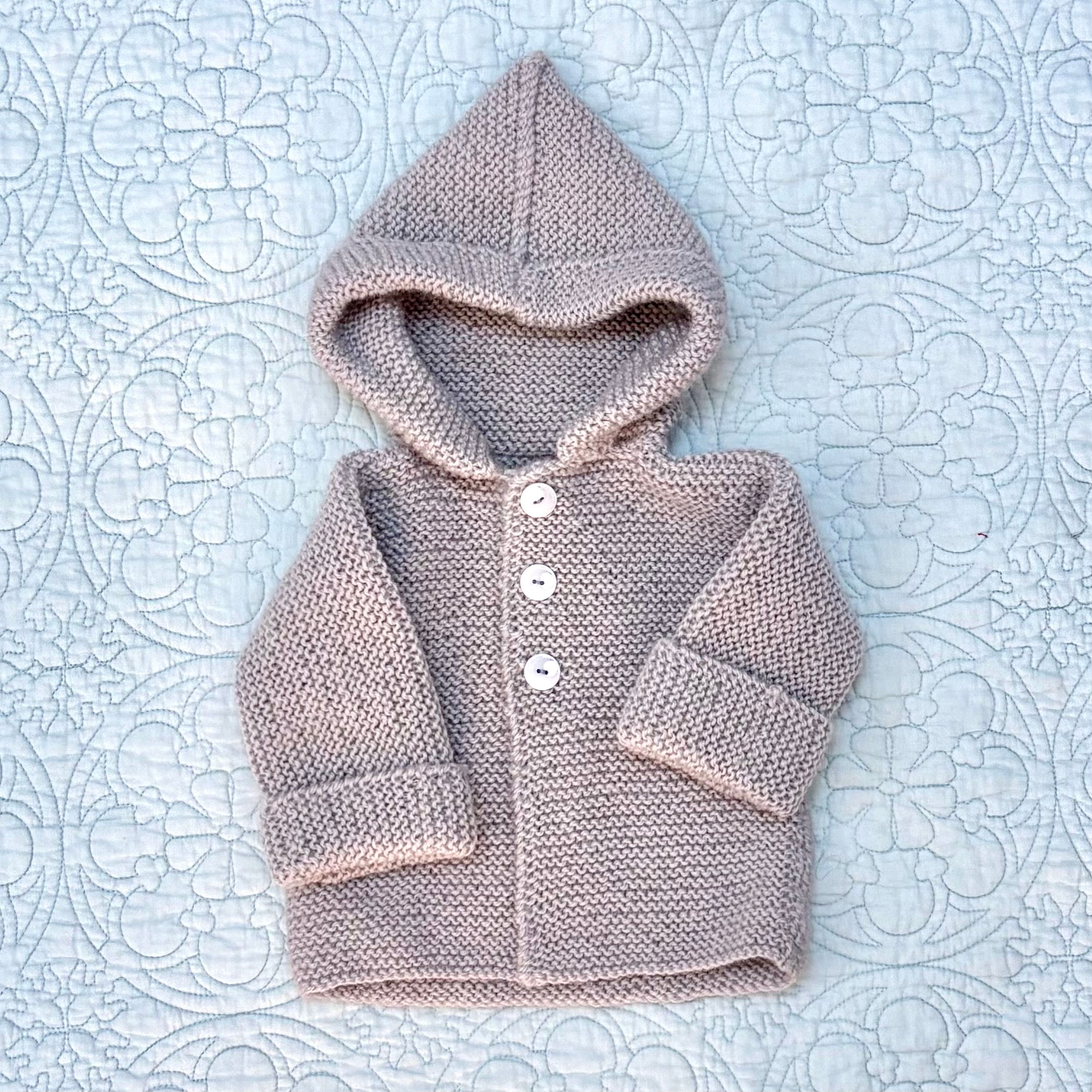 Baby Knitted Hoodie - grey