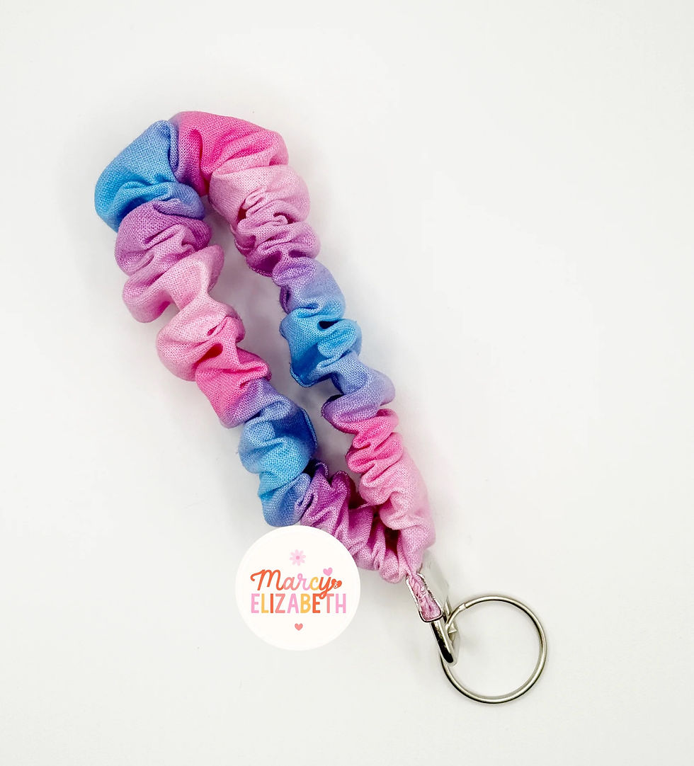 Thumbnail: Pink and Purple Ombre Scrunchie Keychain