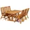 Miniatură: Set mobilier gradina pliabil si extensibil lemn masiv, 210 cm, nuc, 6 pers.
