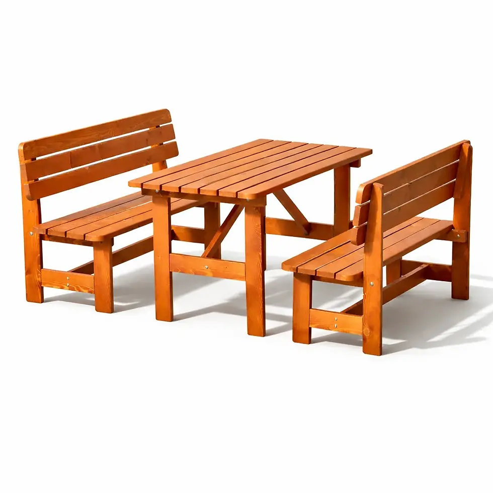 Set mobilier gradina din lemn masiv, set masa cu banci, 150 x 70 cm