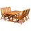 Miniatură: Set mobilier gradina pliabil si extensibil lemn masiv, 210 cm, nuc, 6 pers.