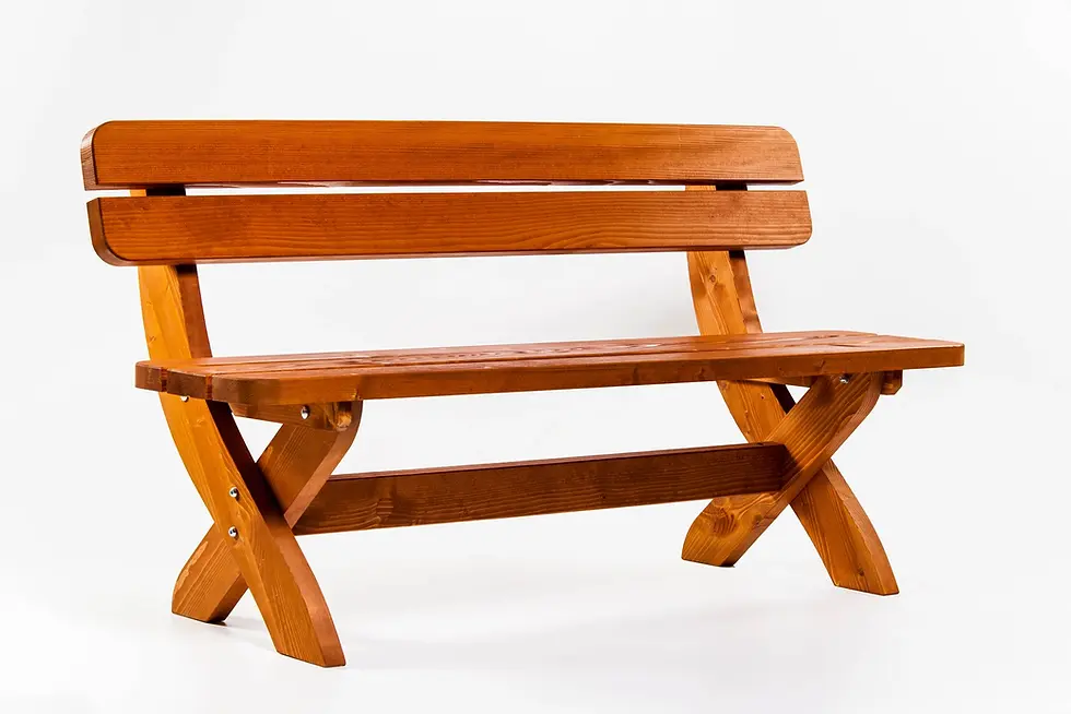 Miniatură: Set mobileir gradina lemn masiv, masa si banca