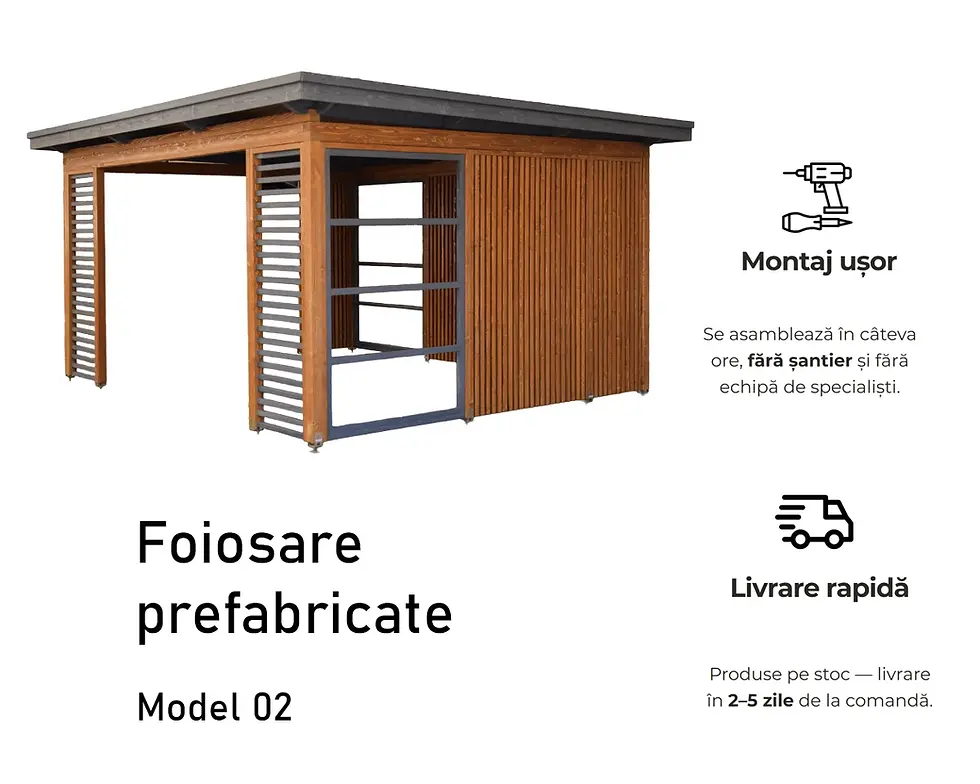 foisor gradina lemn prefabricat de la treva