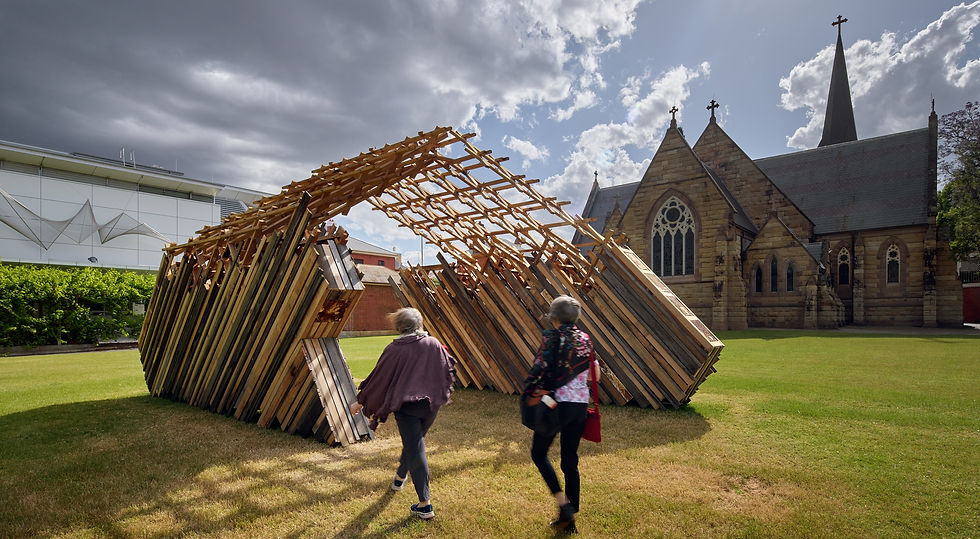 Re/Place Pavilion – video on circular timber/ mycelium architecture | Fox & Bohnenberger-Fehr