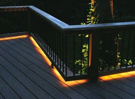 Example of base plate led strip lighting on a composite deck Adelaide South Australia