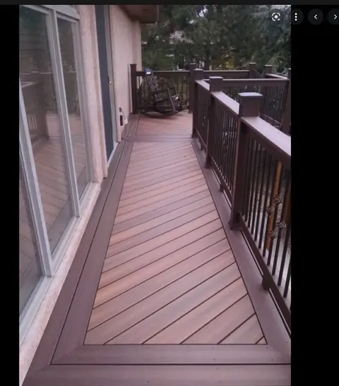 Example of a double picture frame with a criss cross pattern on a composite deck in Adelaide South Australia.