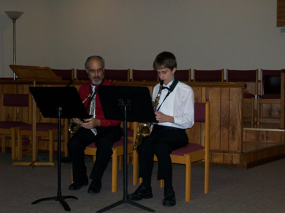 Teacher & student saxophone duet
