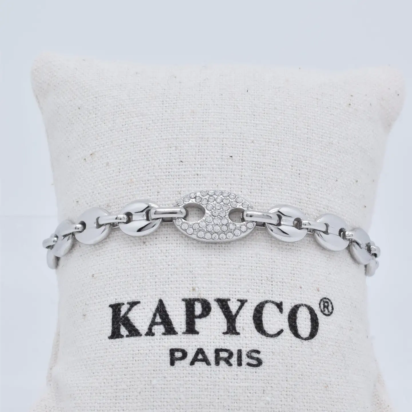 Silver Coffee Bean Bracelet  