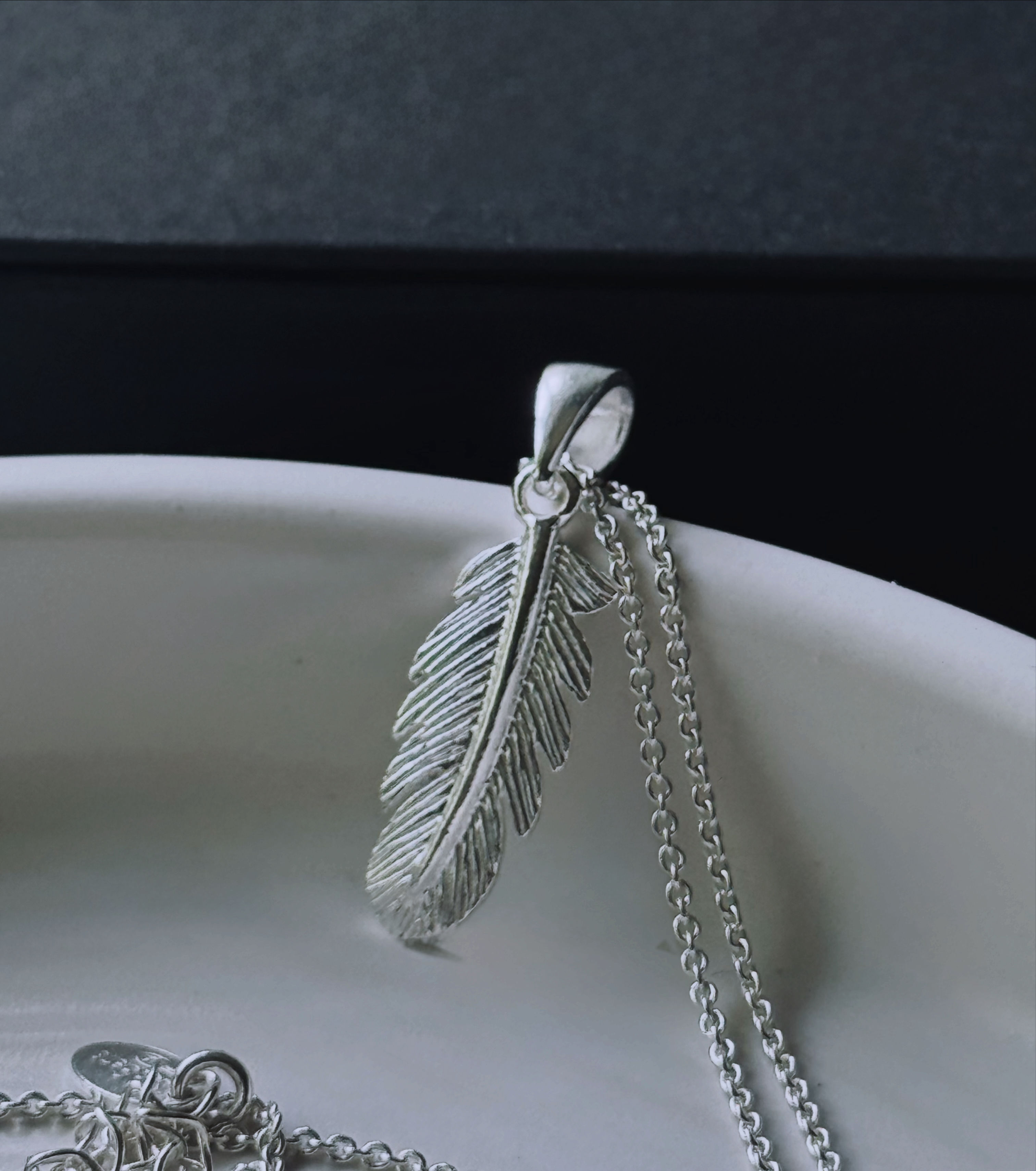 Sterling Silver Delicate Feather Pendant