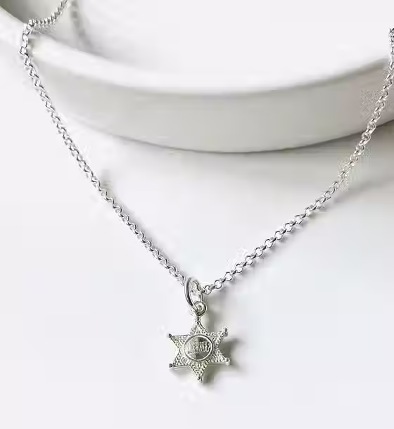 Sterling Silver Sheriff Badge Pendant