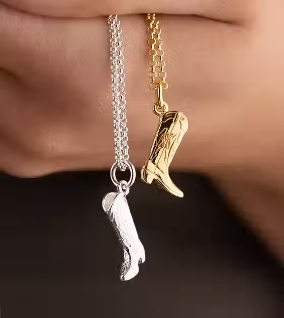 Thumbnail: Sterling Silver Cowboy Boot Pendant