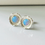 Thumbnail: Handmade Sterling Silver Blue Fire Opal Stud Earrings