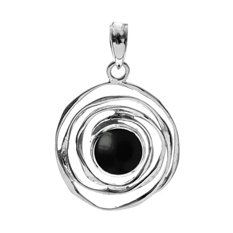 Thumbnail: Lexi Spider Web Sterling Silver Black Onyx Pendant