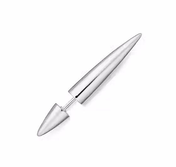Sterling Silver Spike Double Sided Stud Single Earring