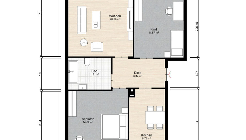 3 Zimmer Wohnung Steilshoop - Grundriss -Ulf Dehnert Immobilien