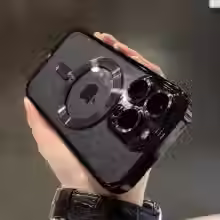 Miniatura: Capa transparente luxuosa compatível com carregamento sem fio 