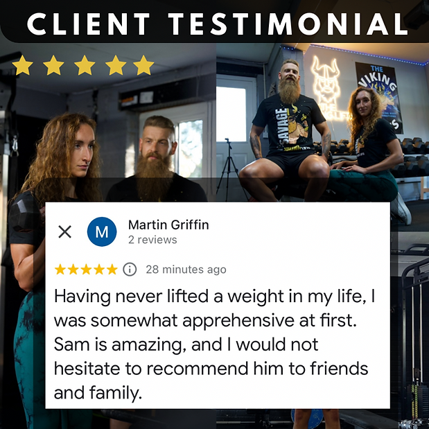 Client testimonial for personal trainer in Ashford Kent