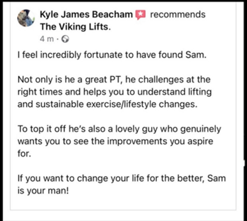 Personal trainer in Ashford Kent client testimonial showing real results
