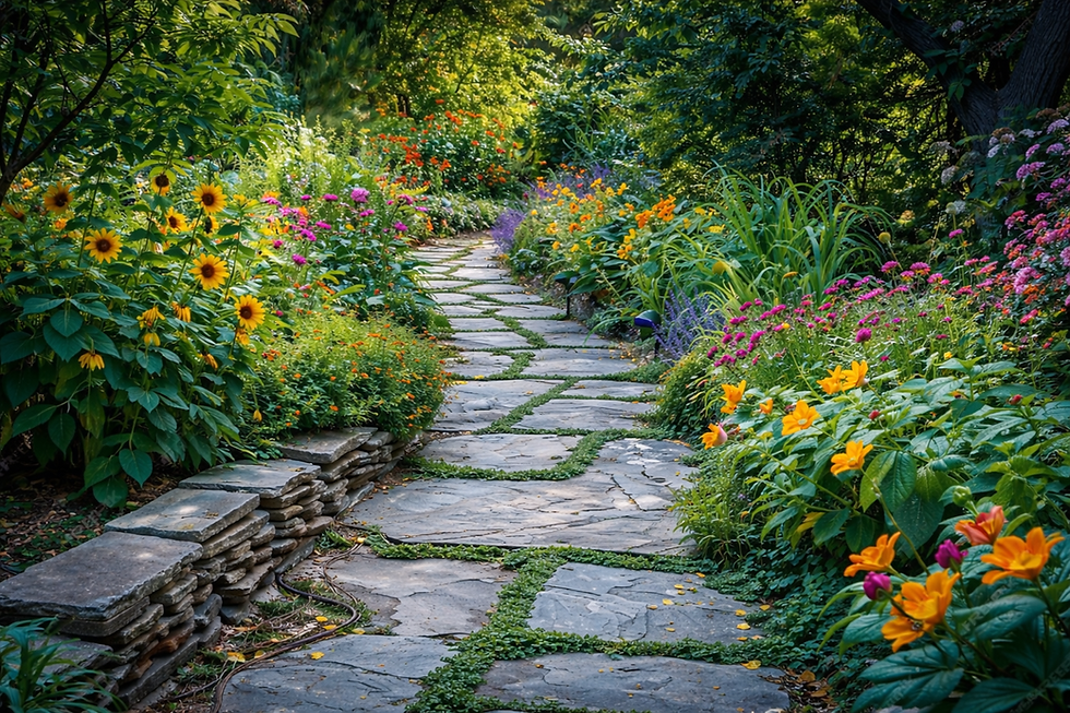 Colorful garden pathway in bloom.png