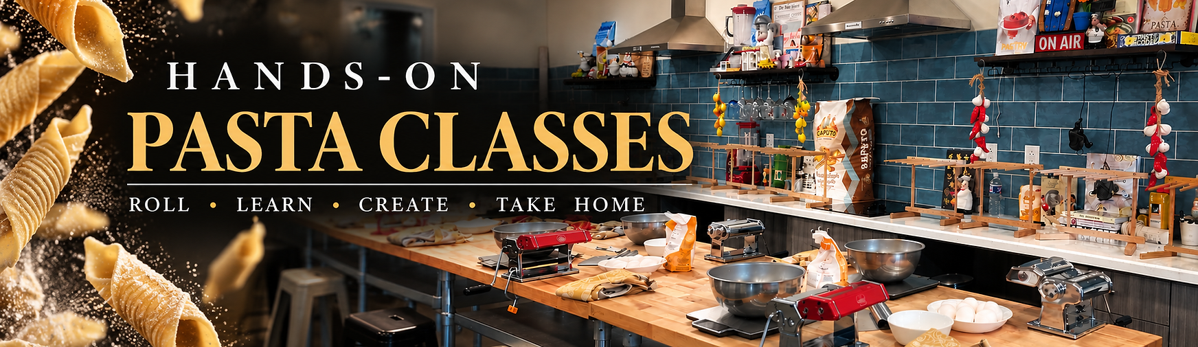 Hands-on pasta classes at Danjoy's Homemade Pasta studio in Katy, TX