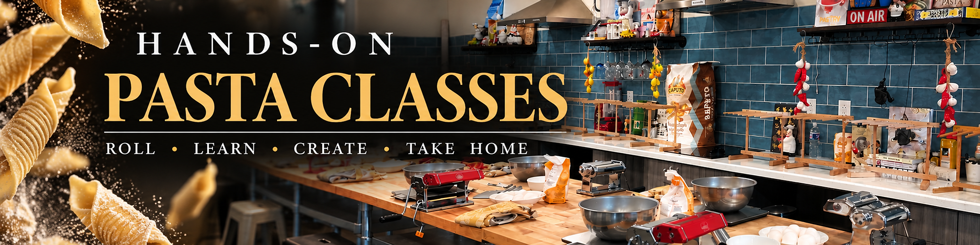 Hands-on pasta classes at Danjoy's Homemade Pasta studio in Katy, TX