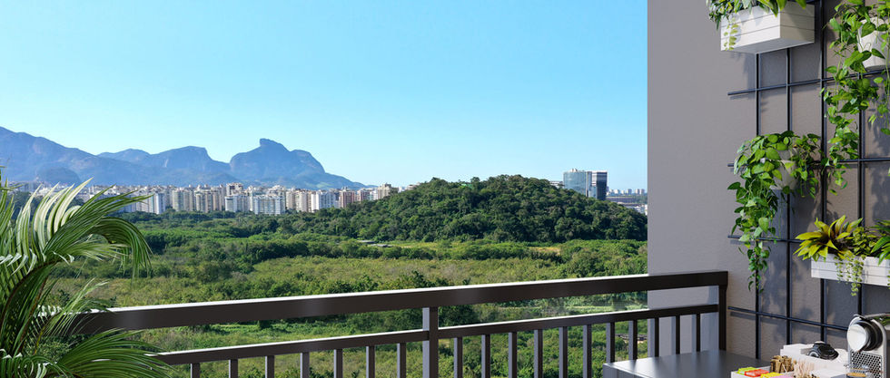 Ilustração Artística da Vista da Varanda